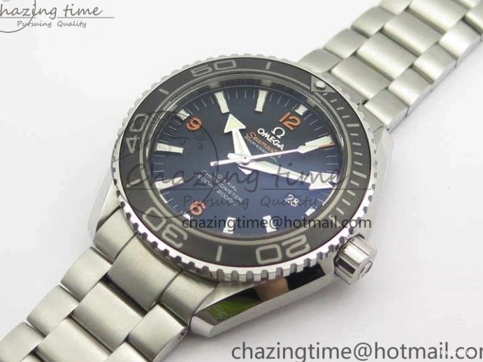 0415 Planet Ocean Pro 45mm OMF 1:1 Best Edition Orange Marker On SS Bracelet A8500 (Black Balance Wheel) Durable 8141